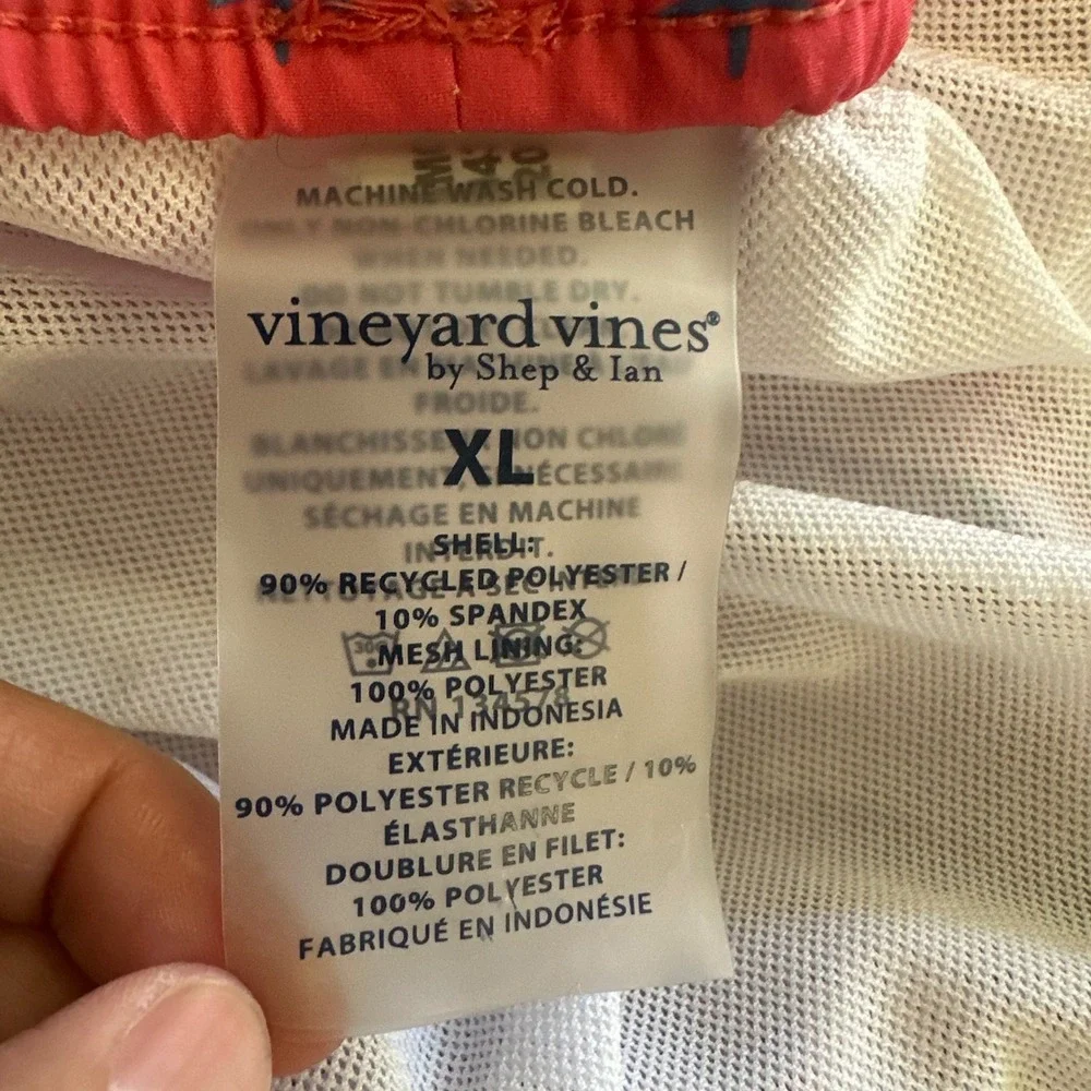Vineyard Vines Mens Size Swim‎ Trunks Board Shorts XL Pink Starfish Print Mesh